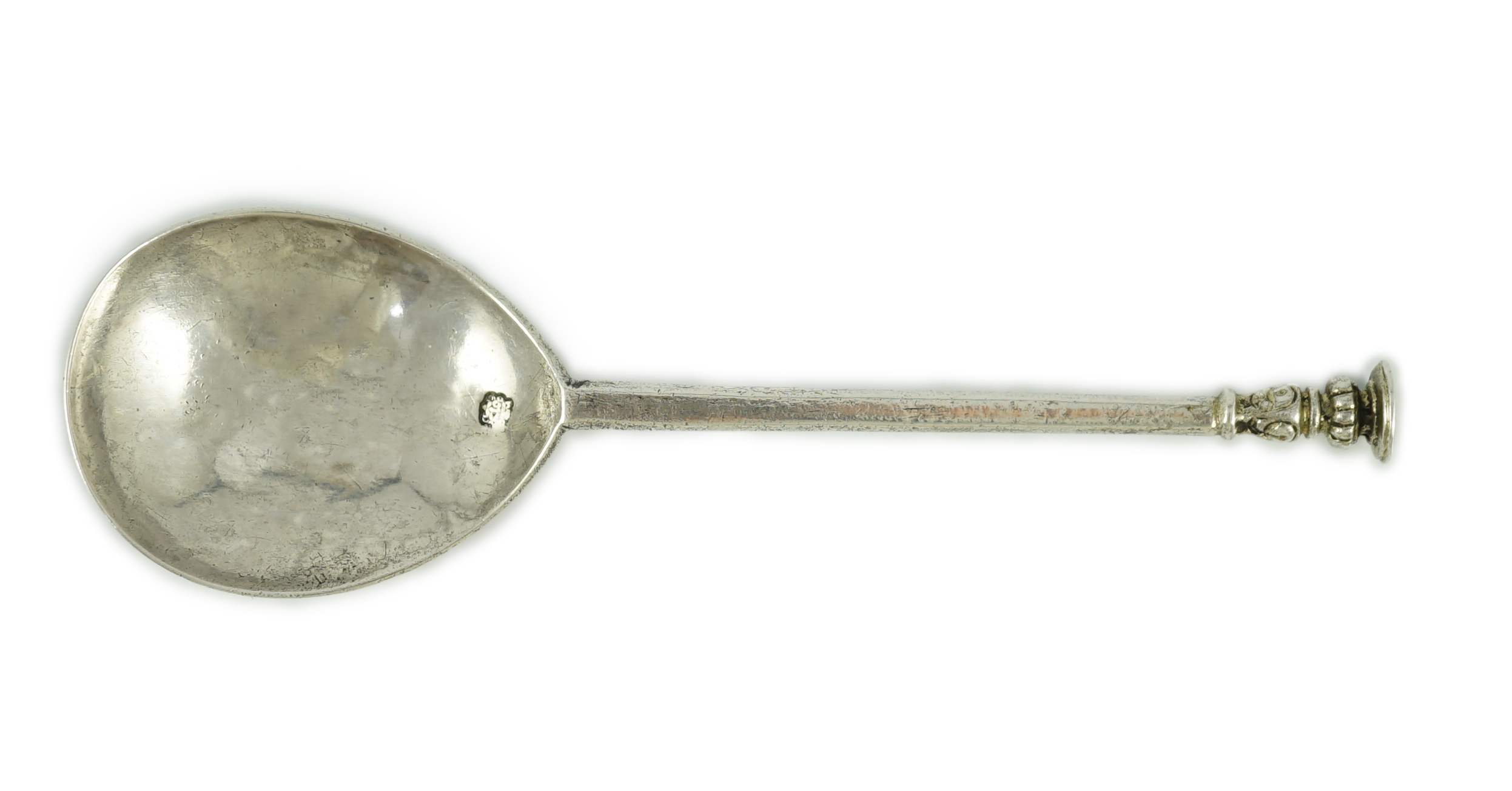 A James I silver seal top spoon, by William Cawdell